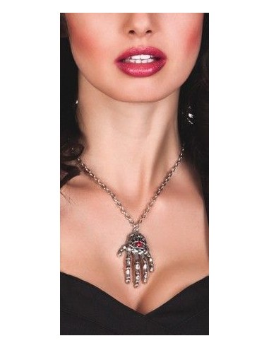 Collana con pendente a forma di mano con occhio - di alta qualità, ideale per carnevale, feste a tema ed eventi speciali.